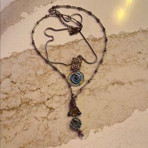 Artistic Blue and Silver Necklace